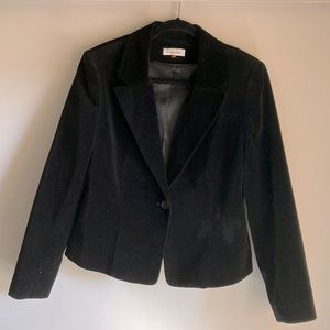 Calvin Klein black velvet shirt jacket